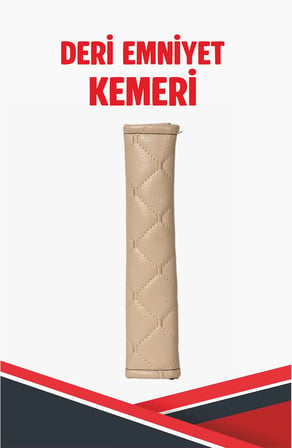 PEUGEOT 806 UYUMLU EMNİYET KEMER PEDİ KREM DERİ KREM DİKİŞLİ
