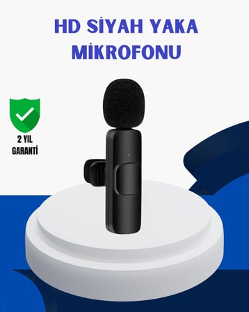 iPhone İçin Çift Mikrofonlu Telsiz Yaka Mikrofonu 360 Derece HD Ses
