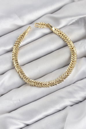 CM Başak Model Gold Renk Pirinç Kadın Bileklik 5886