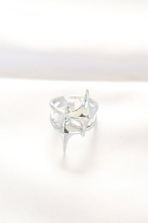 Yıldız Model Silver Renk Ayarlanabilir Yüzük 5886