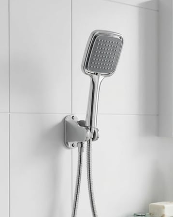 Siyah Duş Seti El Duşu Başlığı Spiral Hortum ve Duvar Askısı Banyo Duş Seti