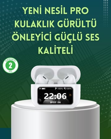 Yüksek Bass ve Güçlü Ses Özellikli Akıllı Bluetooth Kulaklık Dokunmatik Kont