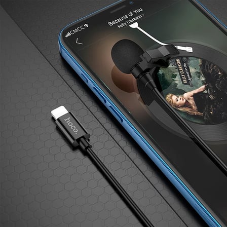 HOCO L14 iPhone Lightning Kablolu Profesyonel Yayıncı Yaka Mikrofonu 2mt-(5775)