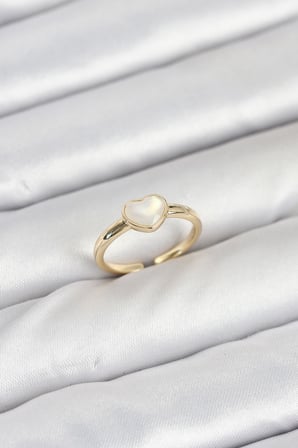 Pirinç Gold Renk Kalpli Kadın Yüzük 5886