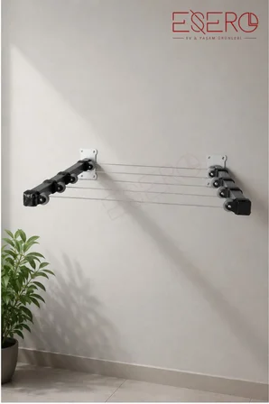 20538 Balkon Çamaşırlığı Duvara ve Balkon Korkuluğuna Monte Çamaşır Kurutmalık Askılığı