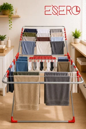 CC020 Katlanabilir Çamaşır Kurutmalık 17 Metre Kurutma Alanlı Büyük Boy Çamaşırlık Askılığı Kurutma Standı