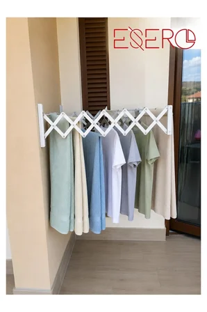 Duvara Monte Katlanır Çamaşırlık 75X50 cm | Yer Kaplamayan Açılır Kapanır Çamaşır Kurutmalık | Balkon, Banyo ve Çamaşır Odası Için