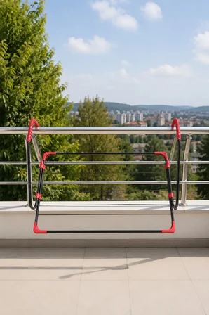 Balkon Tipi Katlanır Çamaşırlık – Yan Demirlerden Katlanabilir, Yer Kaplamayan Pratik Kurutmalık | 101x54 cm