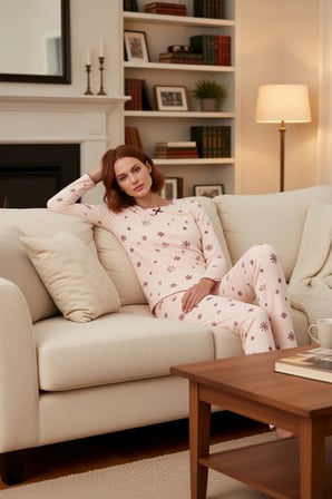 Kadın Kar Tanesi Baskılı Waffle Pijama Takımı Fonksiyonel Dayanıklı Kaliteli Konforlu Spor