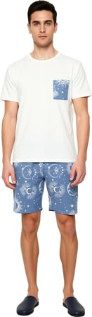 Erkek Uzay Temalı Pamuklu Pijama Seti Fonksiyonel Dayanıklı Kaliteli Konforlu Estetik Spor