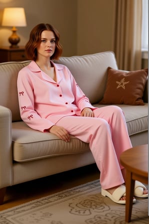 Kadın Nakışlı Gömlek Pantolon Pijama Takımı Fonksiyonel Dayanıklı Kaliteli Konforlu Modern