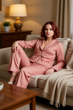 Tarz Rahat Uzun Kollu Boru Paça Kalp Desenli Bağlama Detaylı Viskon Dokuma Pijama Takımı