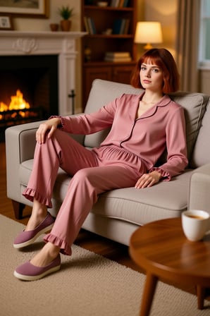 Kadın Gömlek Yaka Volanlı Örme Pijama Takımı Fonksiyonel Dayanıklı Kaliteli Konforlu Rahat