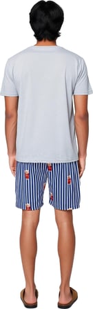 Erkek Ayıcık Desenli Bisiklet Yaka Şortlu Pijama Takımı Fonksiyonel Dayanıklı Kaliteli Şık