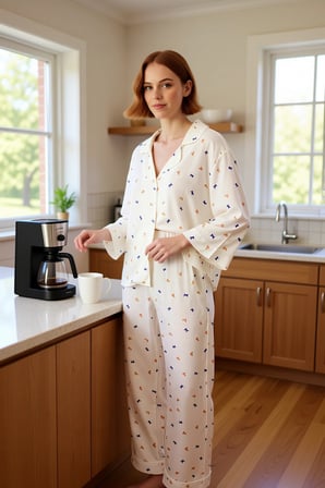 Kadın Baskılı Viskon Gömlek ve Pantolon Pijama Takımı Fonksiyonel Dayanıklı Kaliteli Rahat