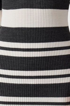 Moda Slim Casual Günlük Pike Triko Bisiklet Yaka Uzun Kol Bodycone Midi Boy Elbise