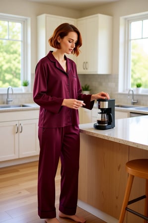 Kadın Koyu Gömlek Yaka Dokuma Pijama Takımı Fonksiyonel Dayanıklı Kaliteli Konforlu Modern