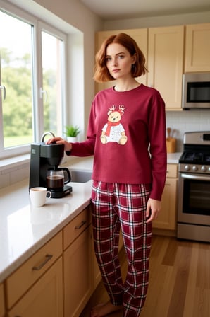 Kadın Ekose Desenli Konforlu Pijama Takımı Ev Giyimi Fonksiyonel Dayanıklı Kaliteli Modern