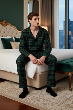 Erkek Flanel Ekose Pijama Takımı Gömlek ve Pantolon Fonksiyonel Dayanıklı Kaliteli Estetik