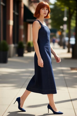 Kadın Düz Desen Askılı Bodycon Midi Denim Elbise Şık ve Rahat Günlük Kombinler İçin Kaliteli