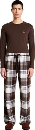 Erkek Kışlık Kareli Pijama Takımı Uzun Kollu Fonksiyonel Dayanıklı Kaliteli Konforlu Rahat