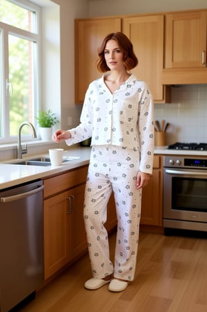 Kadın Çiçek Desenli Uzun Kollu Pijama Takımı Fonksiyonel Dayanıklı Kaliteli Konforlu Rahat