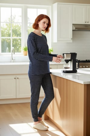 Kadın Çizgili Gökkuşağı Detaylı Pijama Seti Fonksiyonel Dayanıklı Kaliteli Konforlu Modern