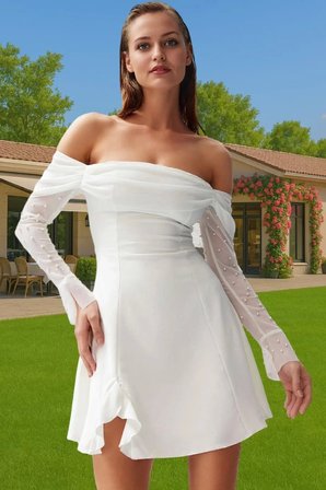 İncili Detaylı A Line Mini Elbise Özel Günler İçin Şık Tasarım Profesyonel Görünüm Modern Stil