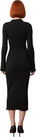 Kadın Bodycon Düz Desen Dik Yaka Maxi Triko Elbise Soğuk Kış Günleri İçin Konforlu ve Modern Şıklık