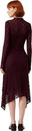 Kadın Fashion Forward Astarlı Düz Desenli Dik Yaka Asimetrik Örme Maxi Elbise Kaliteli Şık