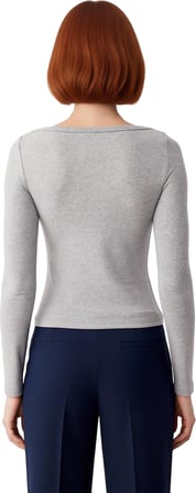 Kadın Esnek Örme Kayık Yaka Uzun Kollu Slim Fit Bluz Kaliteli Şık Rahat Modern Zarif Günlük