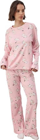 Kadın Ekose Desenli Uzun Kollu Pijama Takımı Fonksiyonel Dayanıklı Kaliteli Konforlu Rahat