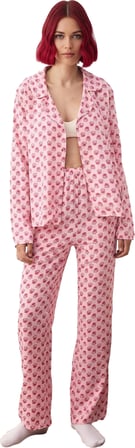 Kadın Çiçekli Gömlek ve Pantolon Pijama Takımı Fonksiyonel Dayanıklı Kaliteli Konforlu Şık