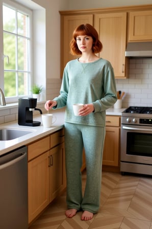 Kadın Lounge Pijama Takımı Bisiklet Yaka Uzun Kollu Boru Paça Fonksiyonel Dayanıklı Modern