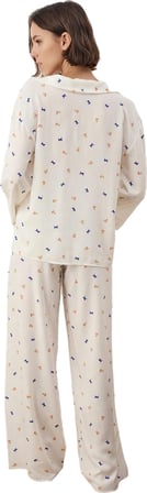 Kadın Baskılı Viskon Gömlek ve Pantolon Pijama Takımı Fonksiyonel Dayanıklı Kaliteli Rahat