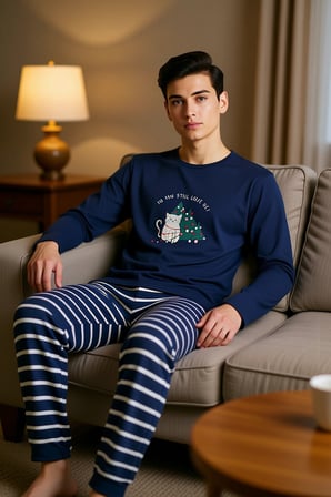 Erkek Çizgili Ev Giyim Pijama Takımı Fonksiyonel Dayanıklı Kaliteli Konforlu Estetik Rahat
