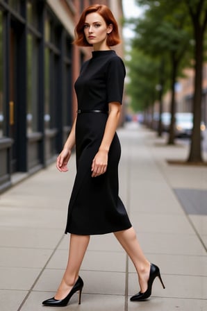 Kadınlar İçin Dik Yaka Bodycon Midi Elbise Kemerli Anvelop Kesim Standart Kol Şıklığı Kaliteli