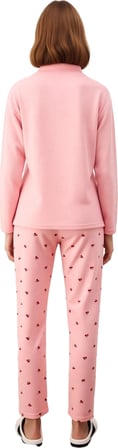 Kadın Kiraz Desenli Fermuarlı Waffle Pijama Takımı Fonksiyonel Dayanıklı Kaliteli Konforlu