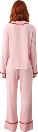 Kadın Viskon Pijama Takımı Gömlek Yaka Şerit Detaylı Fonksiyonel Dayanıklı Kaliteli Modern