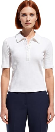 Kadın Fitted Polo Yaka Kısa Kollu Düğmeli Örme Bluz Kaliteli Şık Rahat Modern Zarif Günlük
