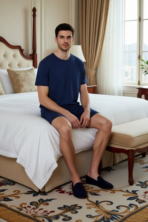 Erkek Casual Relaxed Fit Pijama Takımı Bisiklet Yaka Fonksiyonel Dayanıklı Kaliteli Modern