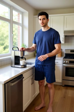 Erkek Casual Relaxed Fit Pijama Takımı Bisiklet Yaka Fonksiyonel Dayanıklı Kaliteli Modern