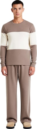 Kadın Dokulu Waffle Renk Bloklu Pijama Seti Fonksiyonel Dayanıklı Kaliteli Konforlu Modern