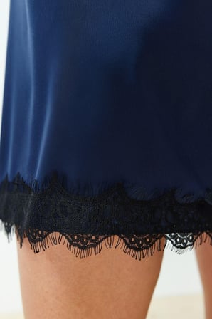 Moda Büyük Beden Regular Düz Desen Günlük Midi Boy Saten Midi Boy Dantelli Dokuma Etek