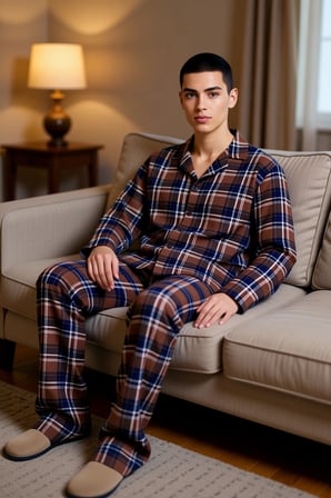 Erkek Ekose Pijama Takımı Gömlek Yaka Uzun Kollu Fonksiyonel Dayanıklı Kaliteli Konforlu Şık