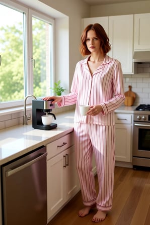 Kadın Belmando Dokuma Çizgili Pijama Takımı Fonksiyonel Dayanıklı Kaliteli Konforlu Modern