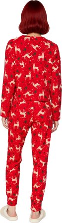 Kadın Yılbaşı Desenli Örme Pijama Takımı Fonksiyonel Dayanıklı Kaliteli Konforlu Estetik Şık