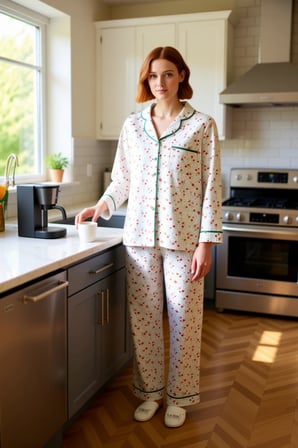 Kadın Çiçekli Gömlek Yaka Uzun Kollu Pijama Takımı Fonksiyonel Dayanıklı Kaliteli Konforlu