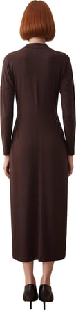 Kadın Uzun Kollu Bodycon Kesim Örme Sandy Maxi Elbise Dik Yaka Detaylı Zarif Ve Rahat Stil