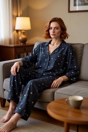 Kadın Baskılı Viskon Gömlek ve Pantolon Pijama Takımı Fonksiyonel Dayanıklı Kaliteli Rahat